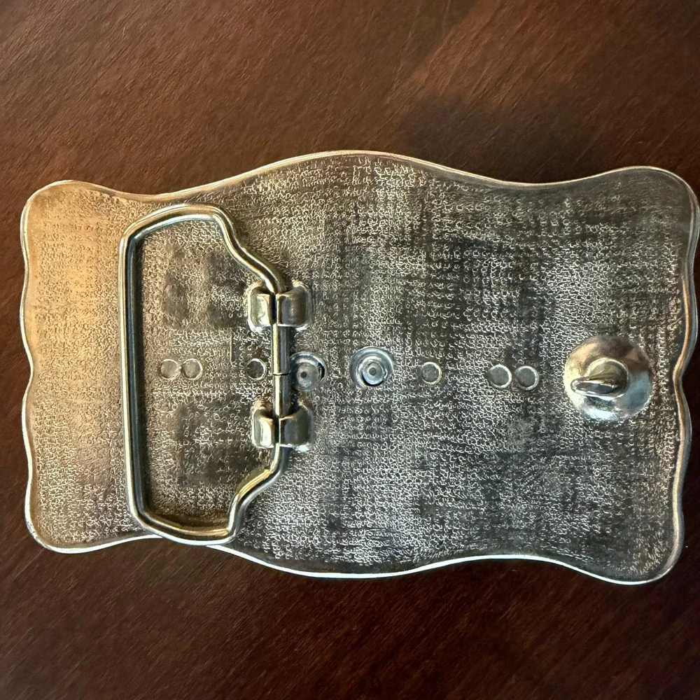 Horse Head Belt Buckle Western Silver Gold Two Tone Filagree Scrollwork Cowboy